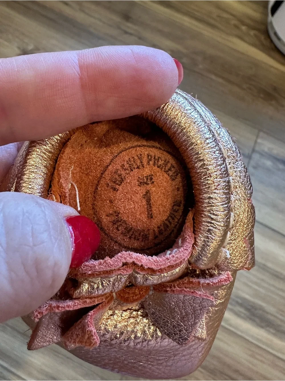 Freshly Picked Rose Gold and Platinum Gold Bow Scallop Moccasin bundle sz 1 3-6m